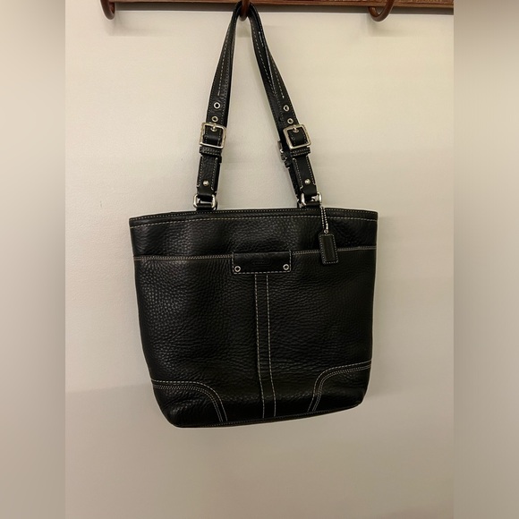 Black coach shoulder purse